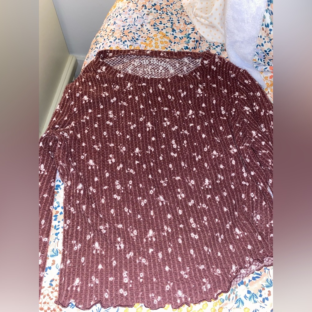 Maroon/dark red floral long sleeves